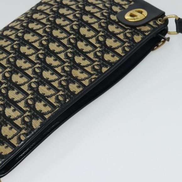 DIOR Trotter Canvas Shoulder Bag Navy Gold - Picture 6 of 12